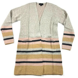 Fortune + Ivy Long Cardigan Sweater Size Small Colorblock Stripe